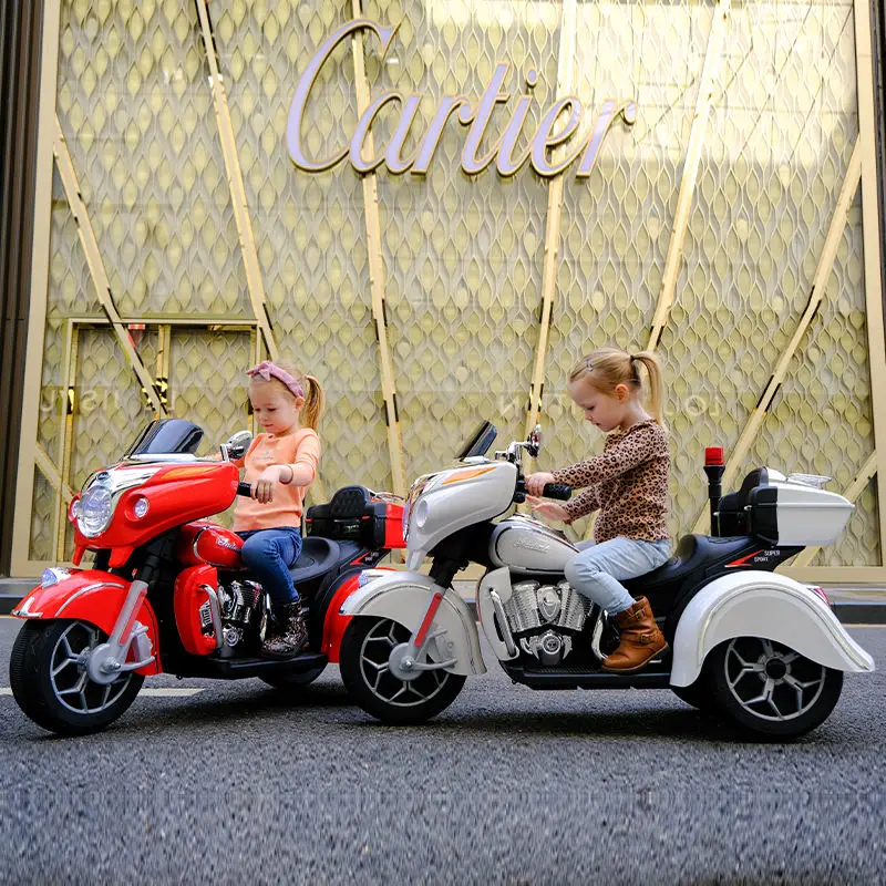 Hot Sale Battery Powered Three-Wheel Electric Motorcycle Ride-On Tricycle for Kids Children's Remote Control Car — image 3