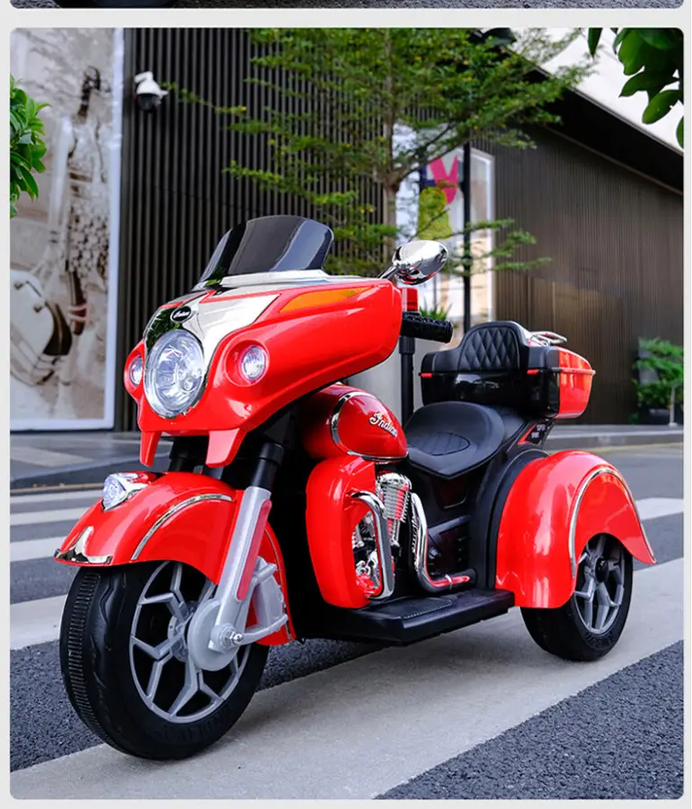 Hot Sale Battery Powered Three-Wheel Electric Motorcycle Ride-On Tricycle for Kids Children's Remote Control Car — image 4