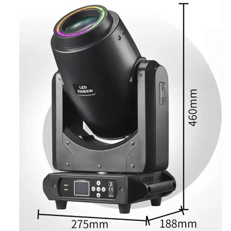 AOPU 200W BSW LED Moving Head Light with Prism Rotation Beam Light Beam Moving Head Light for Nightclub DJ Disco Party — image 3