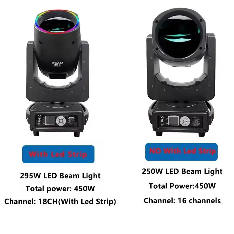 AOPU 295W LED Zoom Beam With LED Strip Moving Head Wash Light for Stage Party Club Concert — image 3