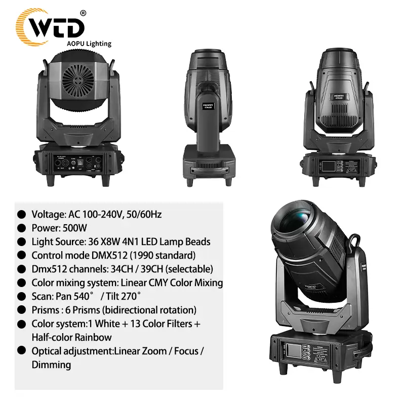 AOPU Sharpy Light Moving Head CMY Moving Head Stage Light 400w Led Moving Head CMY Light for DJ Disco Concert — image 5