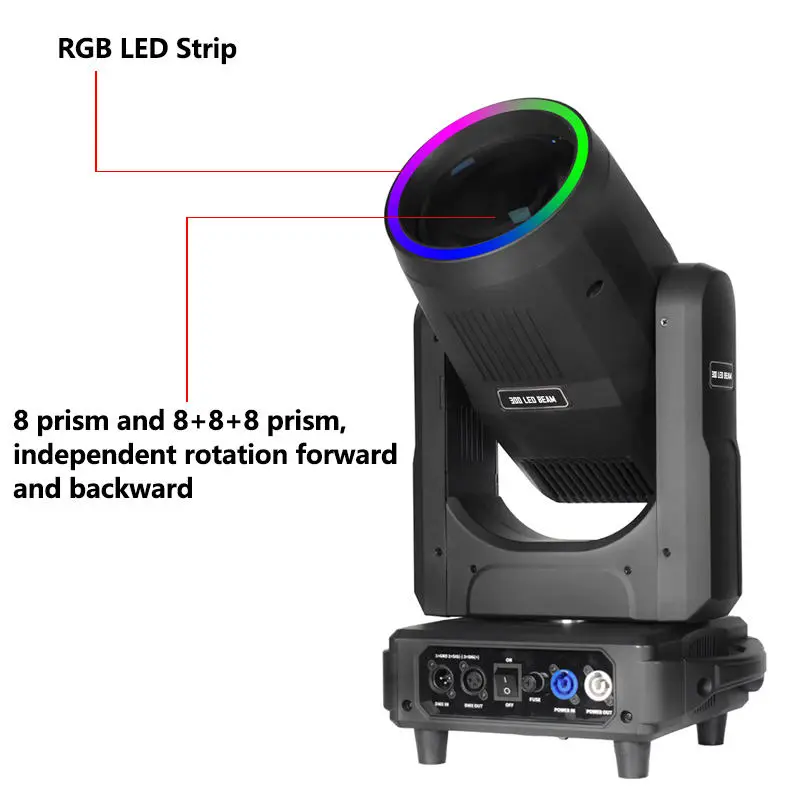 AOPU 300W Beam Moving Head Light With RGB Led Strip Light With Frost and Rainbow Effect Moving Head Light for KTV DJ Club Park — image 4