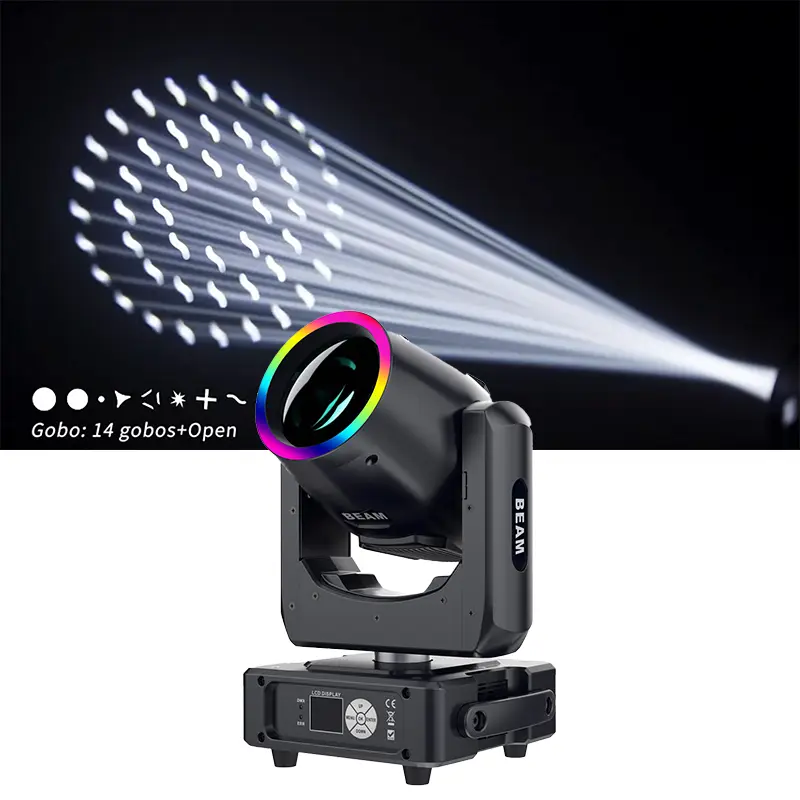 AOPU 230W Moving Head Beam Light With Rgb Led Light Strip Beam Moving Head Light for Club Wedding Dj Disco — image 4