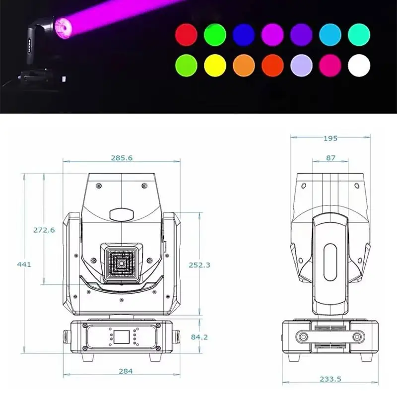 AOPU Mini Beam 230W Movng Head Stage Light Patterns Beam Light With Pattern for DJ Disco Concert 7R230W Moving Headlight — view 2
