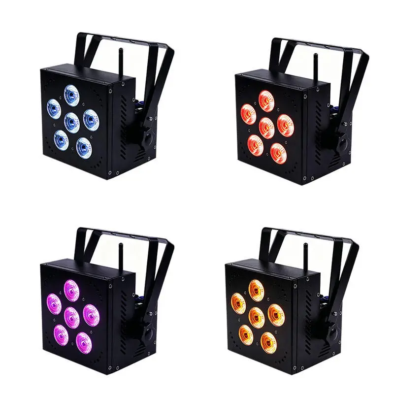 AOPU LED 6x18w Uplights Battery Wireless Light RGBWA UV 6IN1Stage Lighting Led Par for Events Party — image 5