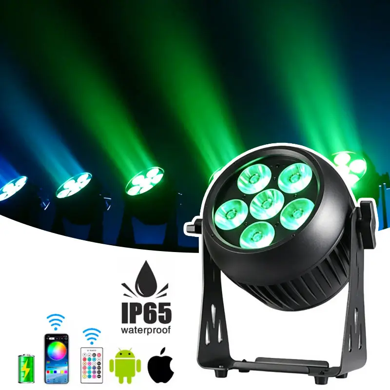 AOPU 6PCS 20W Waterproof LED Par Lights Battery Led Uplights Battery Wireless Led Par Can Lights for Wedding Party — view 1