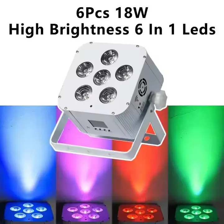 AOPU Wireless Control Uplight 6*18w LED Par Light Rgbaw+uv 6in1 Battery Uplight for Wedding Backdrop Wholesale — image 3
