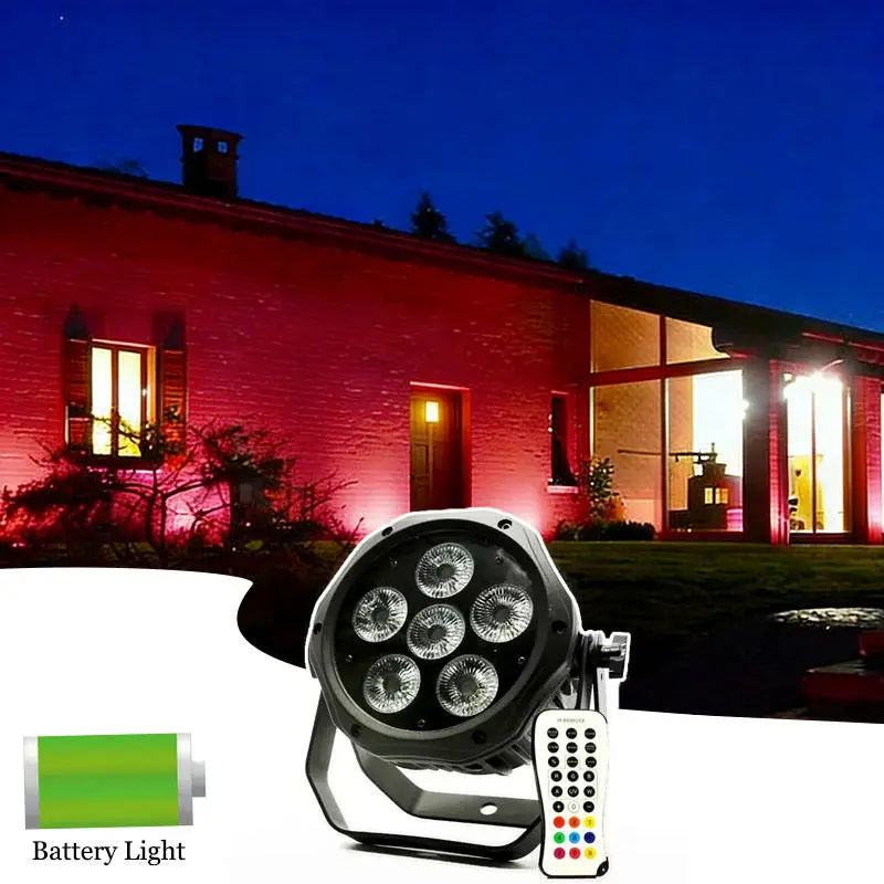 AOPU 6pcs 18w Rgbwa+uv 6 in 1 Wireless Dmx Battery Power Led Par Phone Wifi Led Par Can for Club Events — view 1