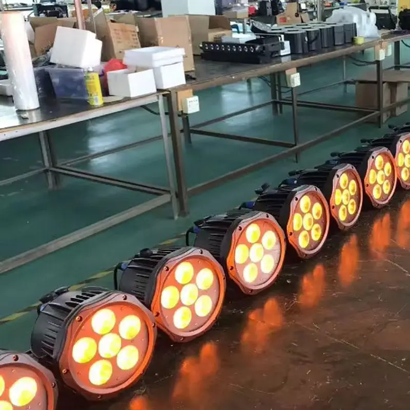 6*18W RGBWAUV Remote Control Wireless Dmx Battery Uplights LED Slim Par Light for Concert — image 7