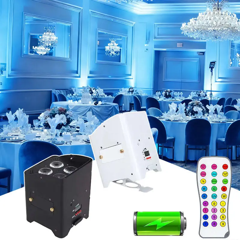 AOPU 4x18W RGBWA UV Battery Powered ProLights Smartbat Wireless LED Uplighter for Wedding DJ Disco — view 1