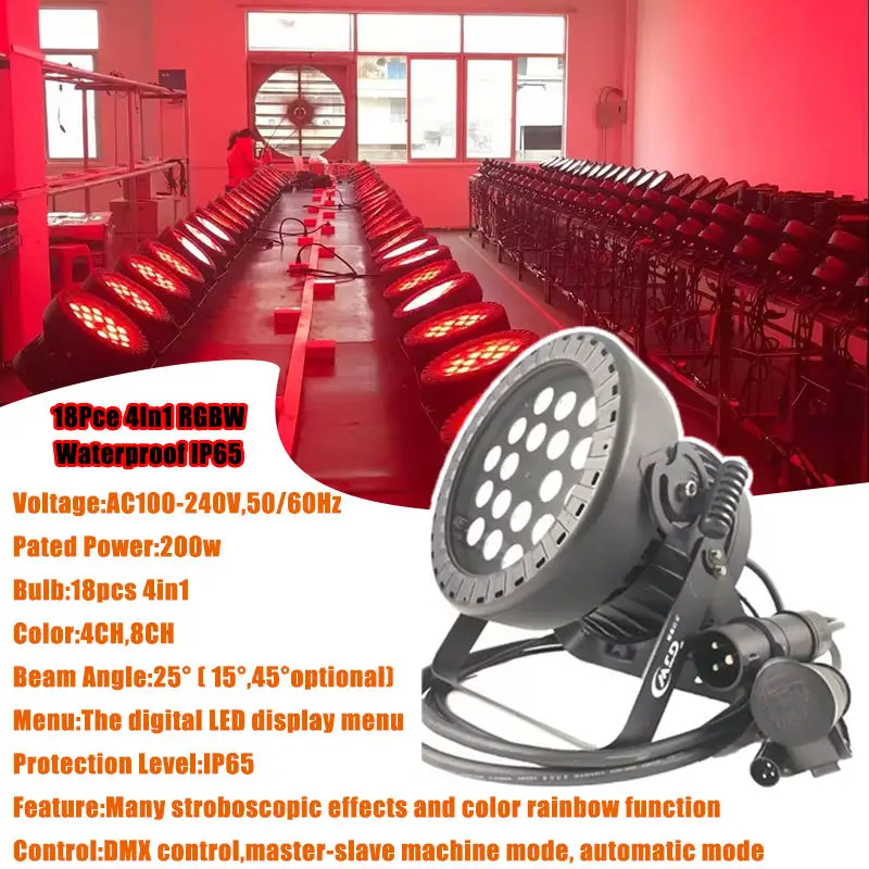 AOPU Waterproof 18x15 4In1 LED Par Lights IP65 RGBW Par Can Stage Light Suitable for Outdoors — image 3