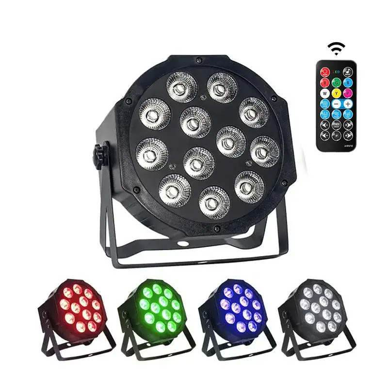24W 4 in 1 Rgbw 12 Leds Par Light Stage Effect DMX 512 With Remote Control Par Light for DJ KTV Bar Concert — image 3