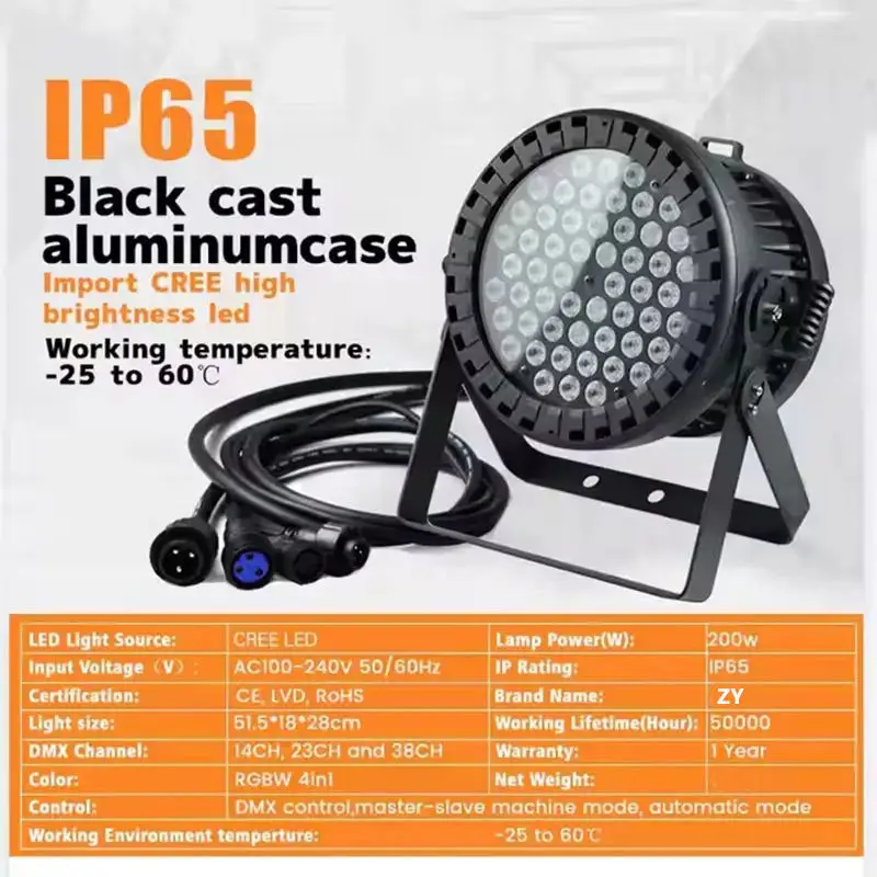 AOPU Outdoor 54x3w Led Par Light Waterproof Disco Party Event Par Led 54x3w Rgbw Dj Par Light — image 4