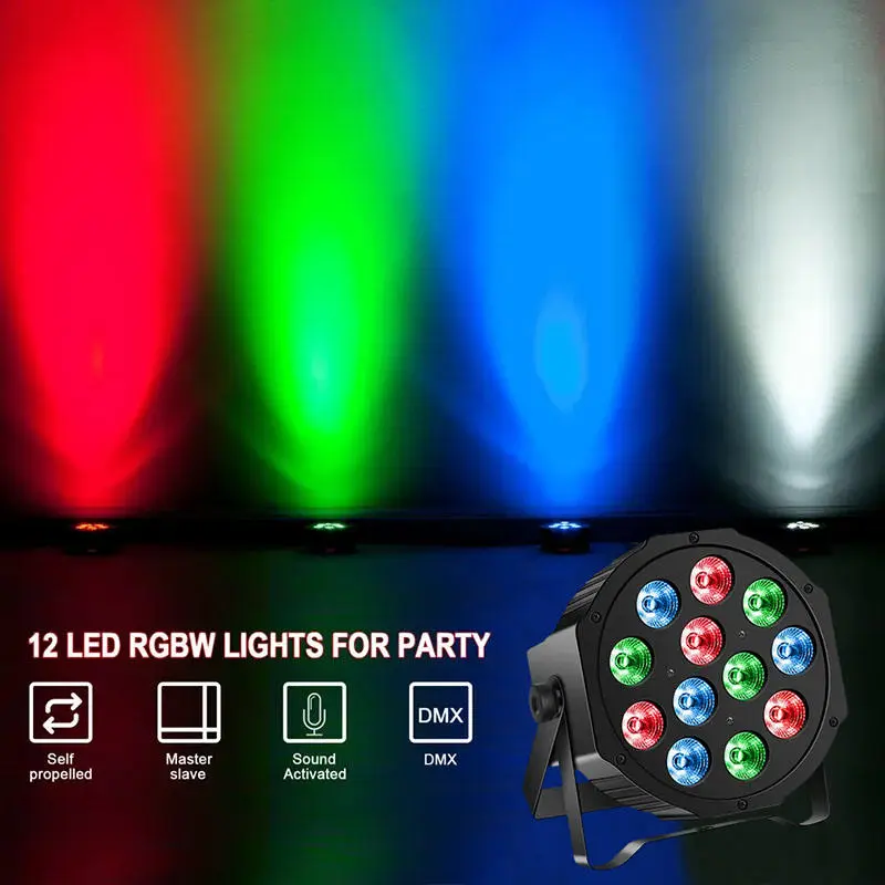 Stage Effect LED Par Light Dmx512 With Remote Control 24W 4 in 1 Rgbw 12 Led Par Light for Theater Auditorium Stage Bar — image 6