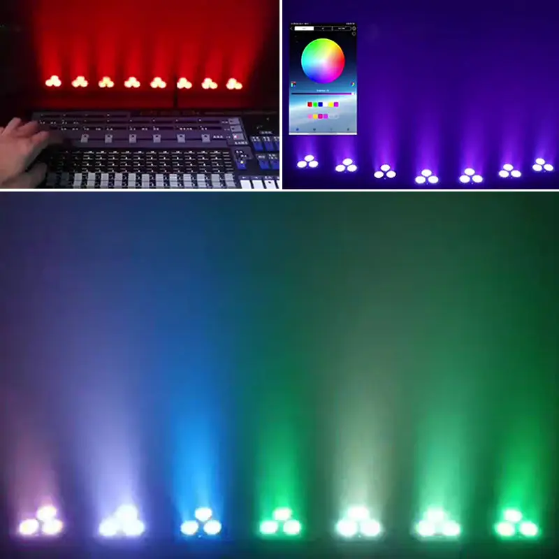 AOPU Factory 3*18W Battery Powered Led Par Light RGBA UV Led Uplight Battery Wireless Dj for Club Party Wedding — image 7