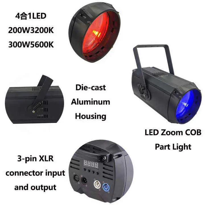 AOPU Hot Selling 200W 300W 4In1Par Lights RGBW LED Par Light Par Can Stage Light for DJ Disco Wedding — image 3