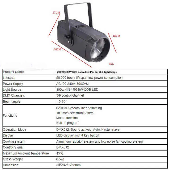 AOPU Hot Selling 200W 300W 4In1Par Lights RGBW LED Par Light Par Can Stage Light for DJ Disco Wedding — image 4