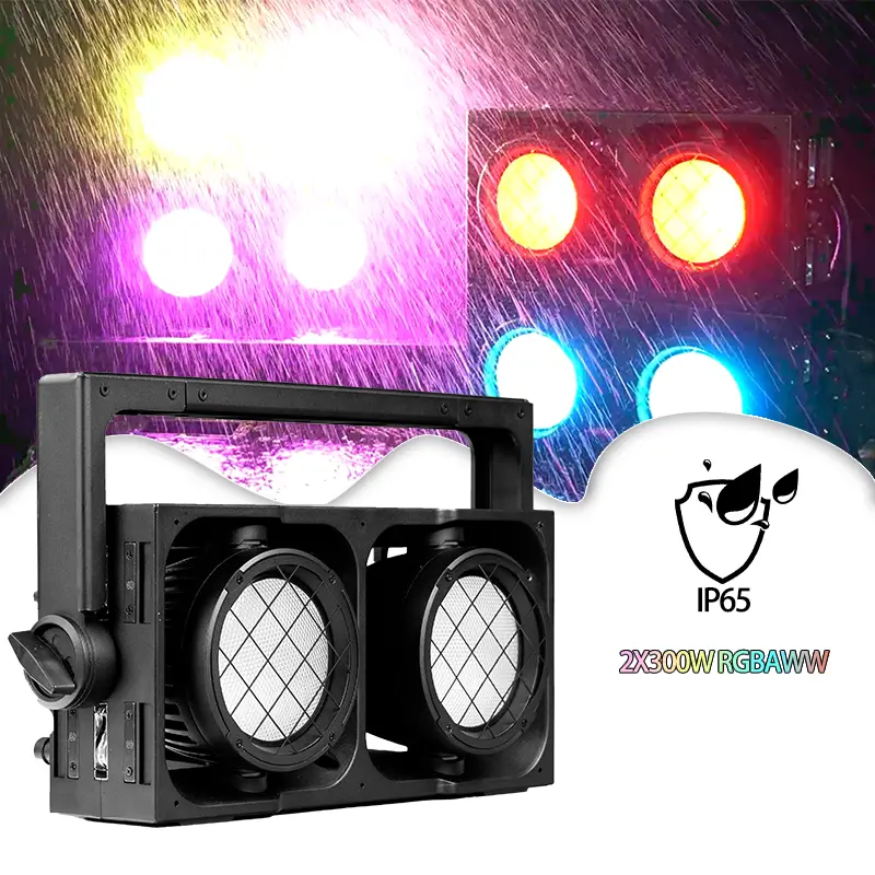 AOPU IP65 COB 300W*2 Blinder Light High Brightness RGBA WW Splicing LED Audience Light for Bar Party Wedding Stage Music — view 1