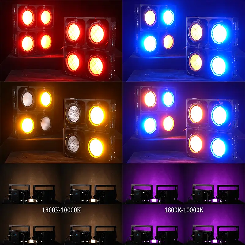 AOPU IP65 COB 300W*2 Blinder Light High Brightness RGBA WW Splicing LED Audience Light for Bar Party Wedding Stage Music Show — image 5