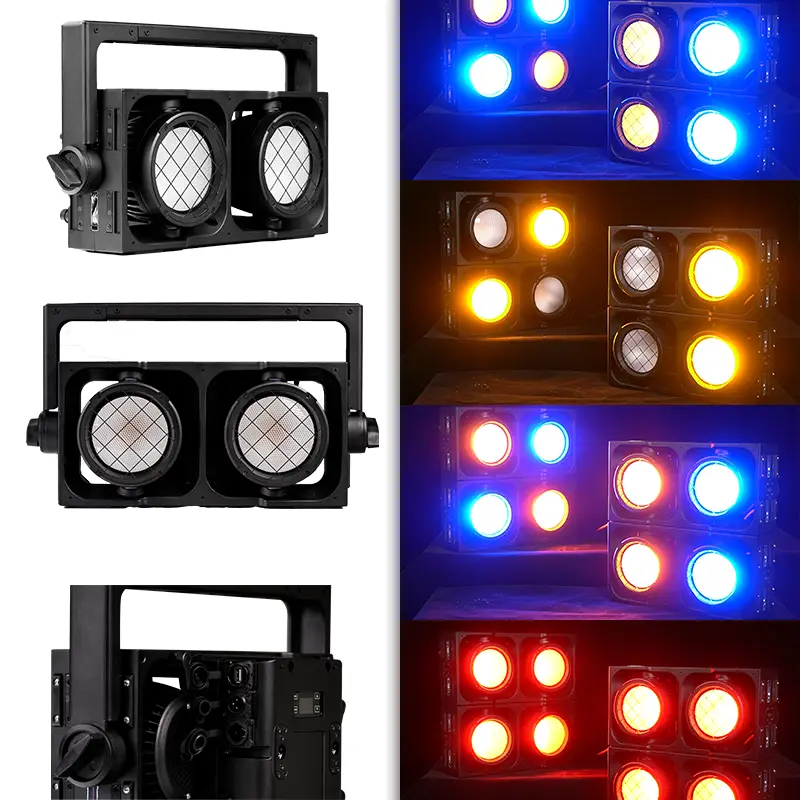 AOPU IP65 COB 300W*2 Blinder Light High Brightness RGBA WW Splicing LED Audience Light for Bar Party Wedding Stage Music Show — image 6