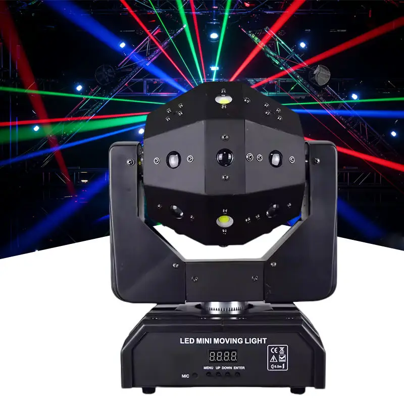 3W*16PCS 3 in 1 RGBW LED Disco Laser Stage Lights Strobe Laser LED Moving Head Light for DJ Party Light Laser — view 1