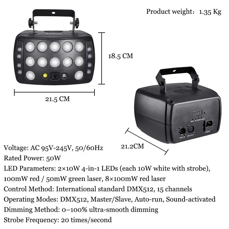 AOPU Party Decoration Christmas Birthday DJ Disco KTV Beam Mini Lighting Laser Stage Lights for DJ Light — image 3