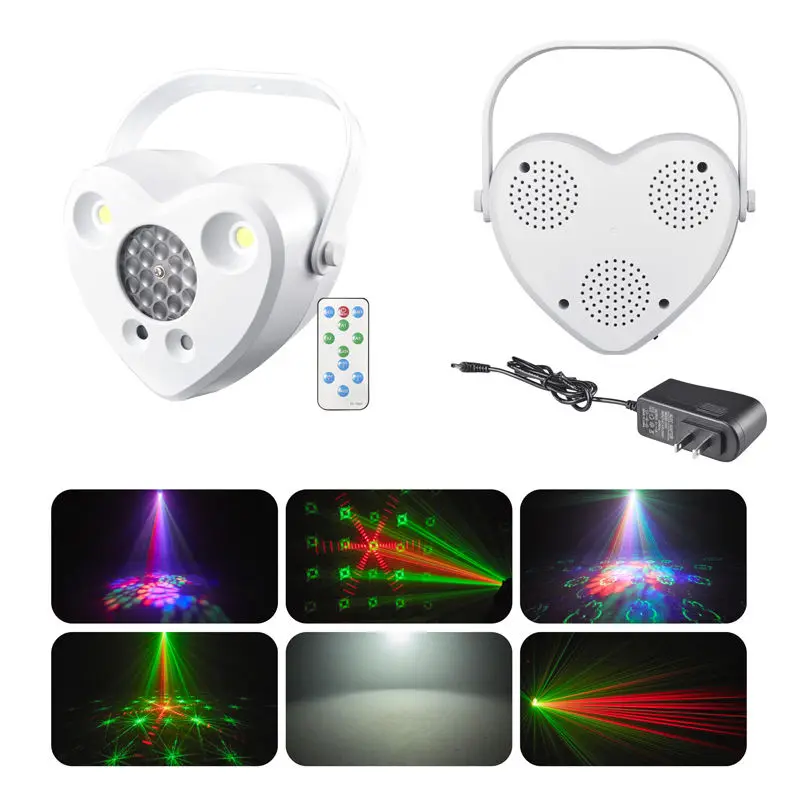 AOPU 20W LED Effect Light With Strobe and Pattern Laser Heart Shaped Stage Effects Light for Party Club — view 5
