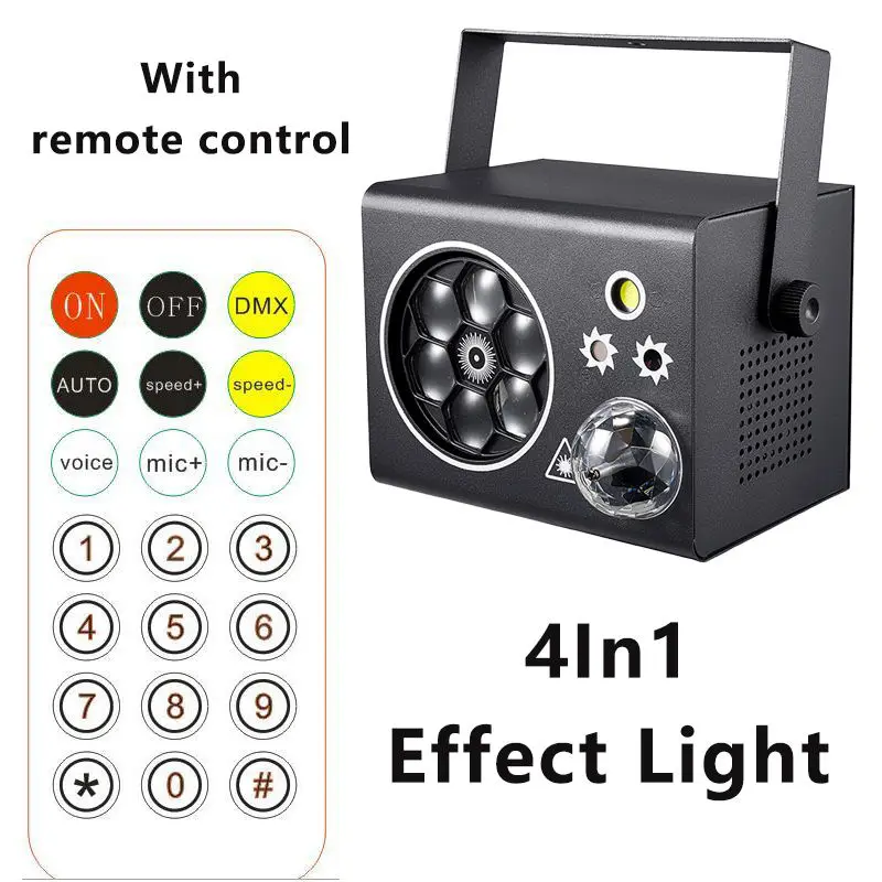 AOPU Multiple Effects 4In1Mini Effect Light With Magic Ball LED Strobe Pattern Red Green Laser Light — image 5