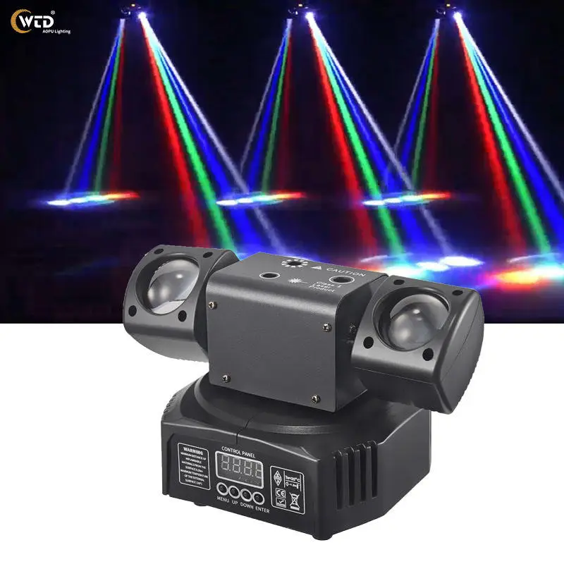AOPU 8Pcs 3W Moving Head Beam Light 1W Red and 1W Green Laser Lights 10W Strobe DMX Spider Light for KTV Stage — view 1