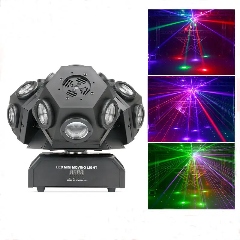18pcs RGBW 4in1 LED Beam Moving Head Light 10W Power DMX RGB Laser Effects KTV Stage Lighting DJ Disco 3 Head Lights DMX512 — image 7