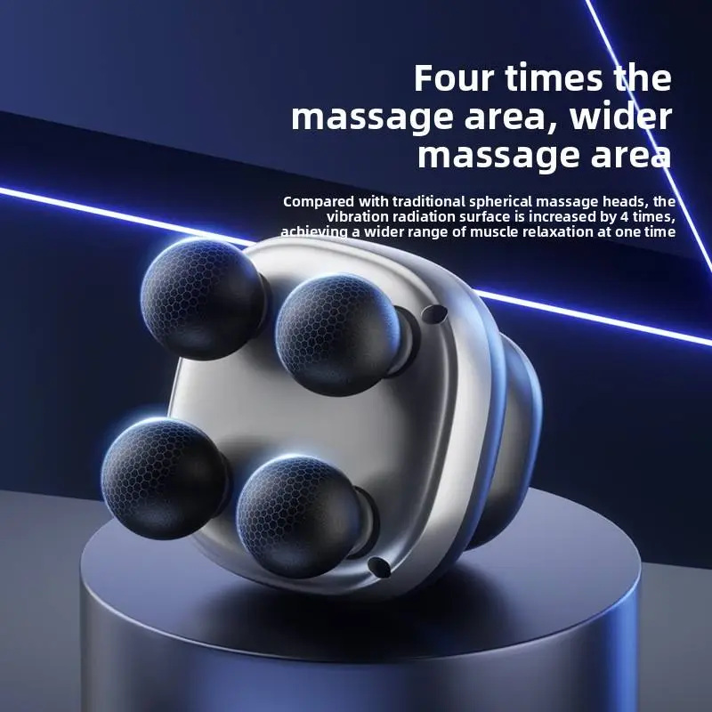 Powerful Four-Head Cordless Fascia Gun Professional Grade Fitness Muscle Relaxation Massager Vibration Gun Massage 30 Myofascial — image 4