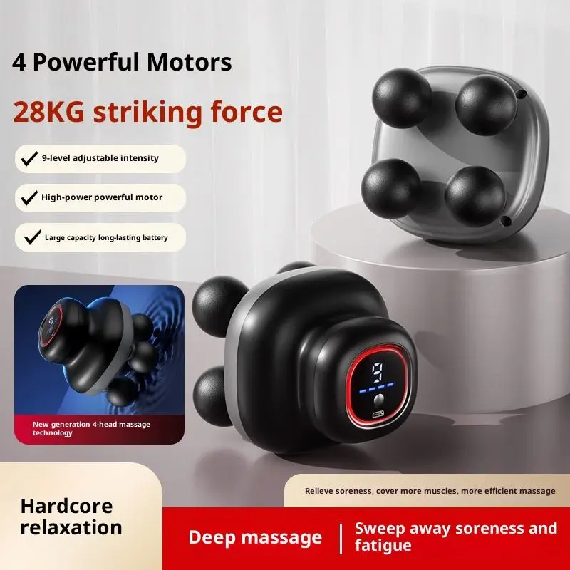 Powerful Four-Head Cordless Fascia Gun Professional Grade Fitness Muscle Relaxation Massager Vibration Gun Massage 30 Myofascial — image 5