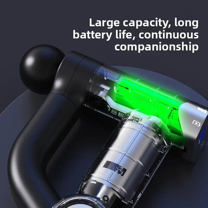 Cross-Border Rechargeable Electric Fascia Gun Long-Lasting Back Leg Muscle Relaxation Massager for Body Home Use Long-Handled — image 3