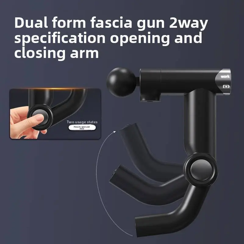 Cross-Border Rechargeable Electric Fascia Gun Long-Lasting Back Leg Muscle Relaxation Massager for Body Home Use Long-Handled — image 4