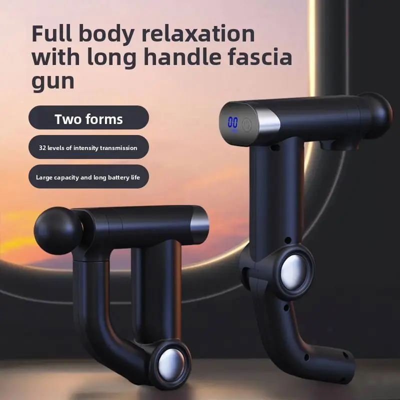 Cross-Border Rechargeable Electric Fascia Gun Long-Lasting Back Leg Muscle Relaxation Massager for Body Home Use Long-Handled — image 6
