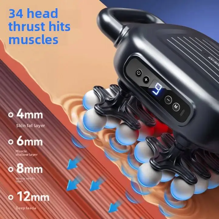 34 Head Fascia Gun Full Body Muscle Massager for Men Home Use Multifunctional Power Relaxation Tool — image 4