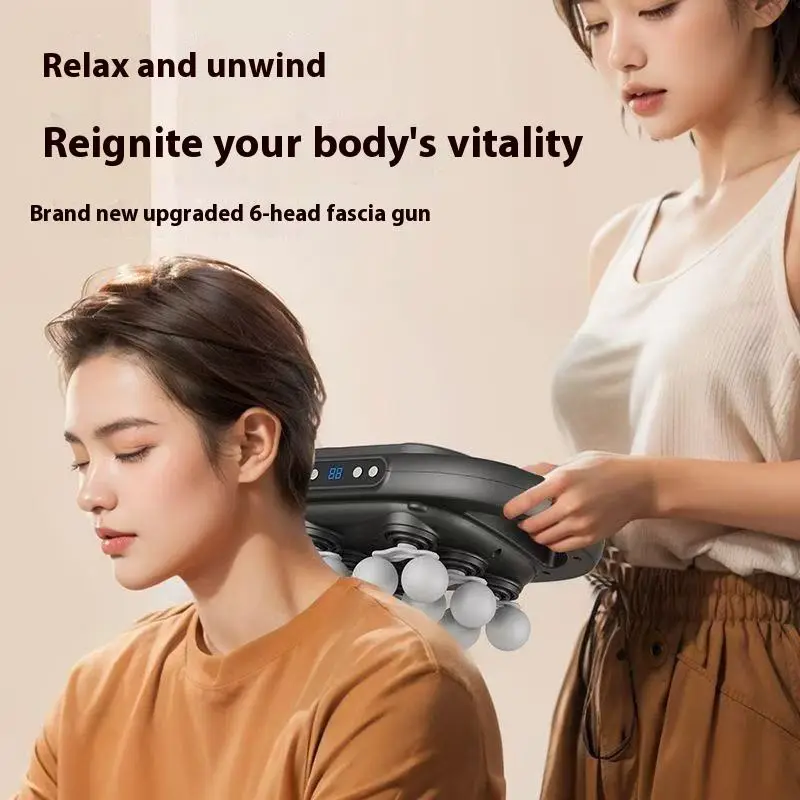 New 12-Head LCD Fascia Gun Multi-Head Massager Deep High-Frequency Vibrator for Body for Waist and Back Massage — image 5