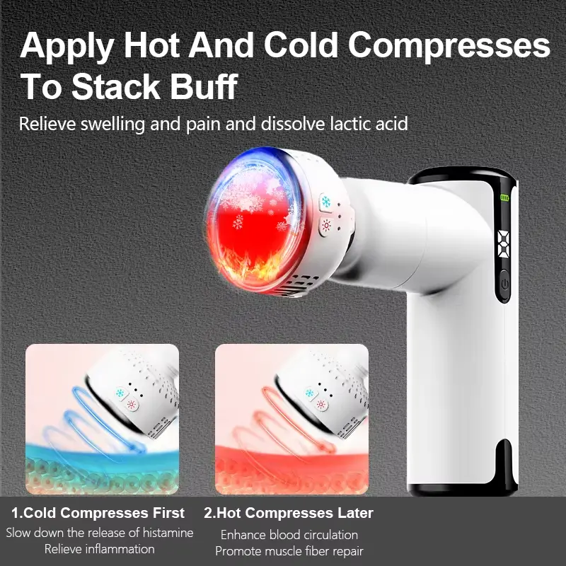 Hot Cold Mini Fascia Gun New Electric Fitness Equipment for Yoga Sports Full Body Massager Deep Tissue Massage Function for Head — image 4