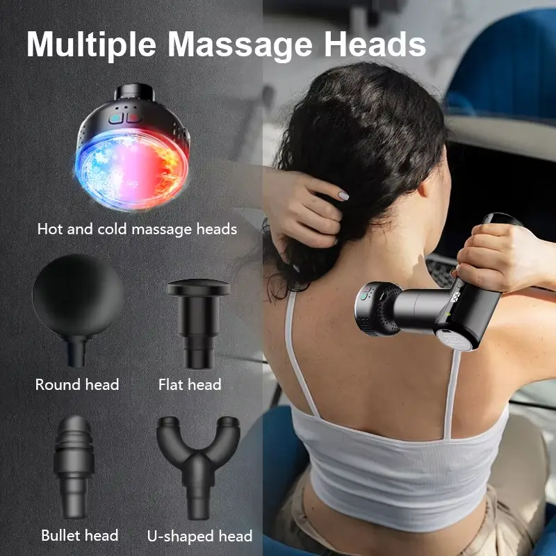 Hot Cold Mini Fascia Gun New Electric Fitness Equipment for Yoga Sports Full Body Massager Deep Tissue Massage Function for Head — image 5