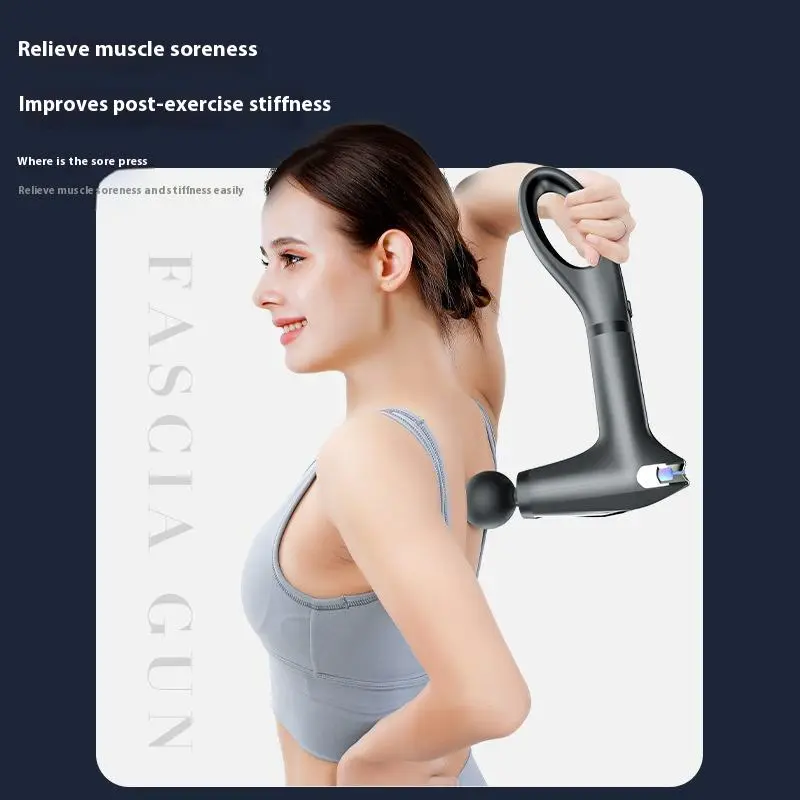 Portable Electric Massage Gun Artifact Lent Handle Fitness Equipment for Body Fascia Muscle Massager — image 5