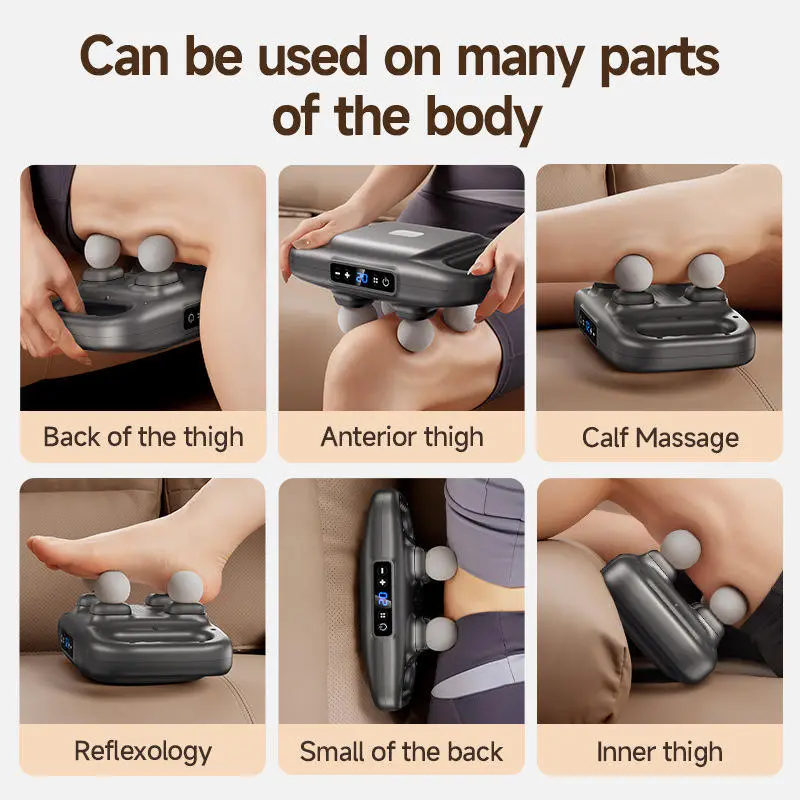 Professional Grade Four-Head Fascia Multi-Head Massager Portable Deep Impact Body Relaxation Massage Gun 4 Speed Heat Features — image 4