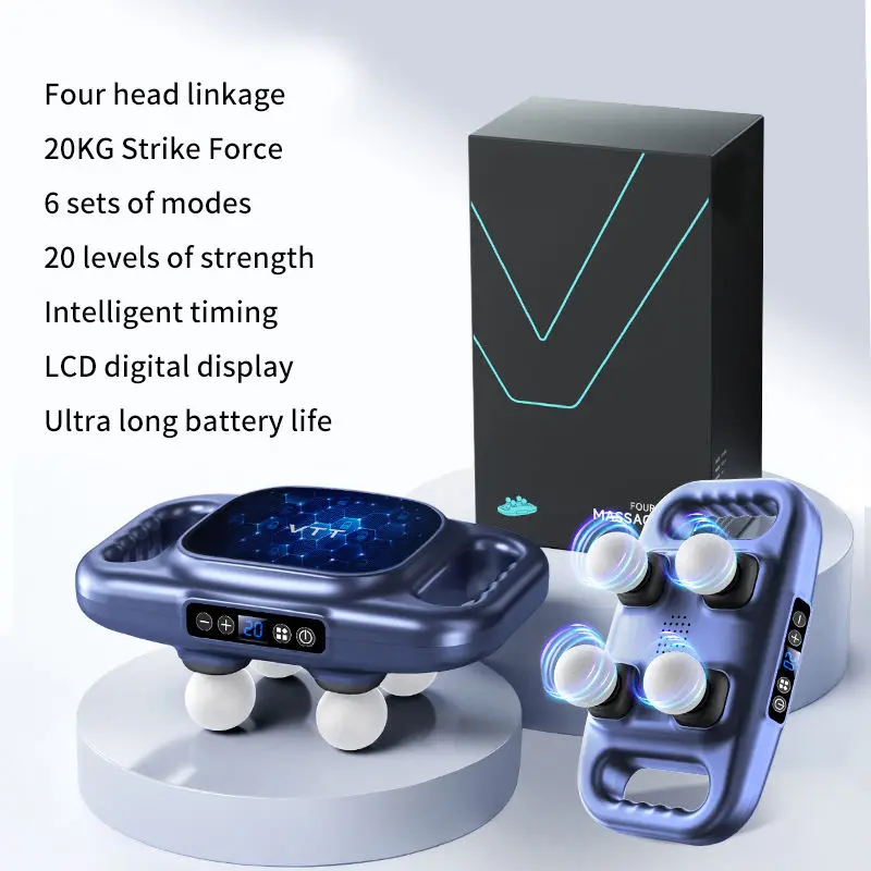 Professional Grade Muscle Relaxation Massage Gun Four-Head Fascia Multi-Head Massager 30 Speed Heat Portable Deep Impact — image 2