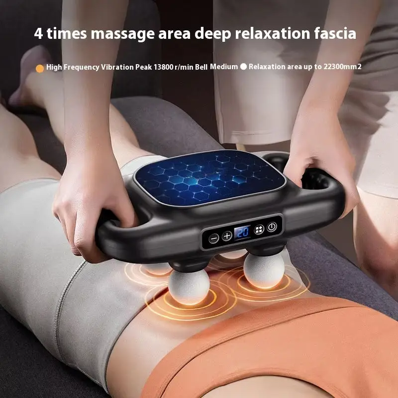 Professional Grade Muscle Relaxation Massage Gun Four-Head Fascia Multi-Head Massager 30 Speed Heat Portable Deep Impact — image 3
