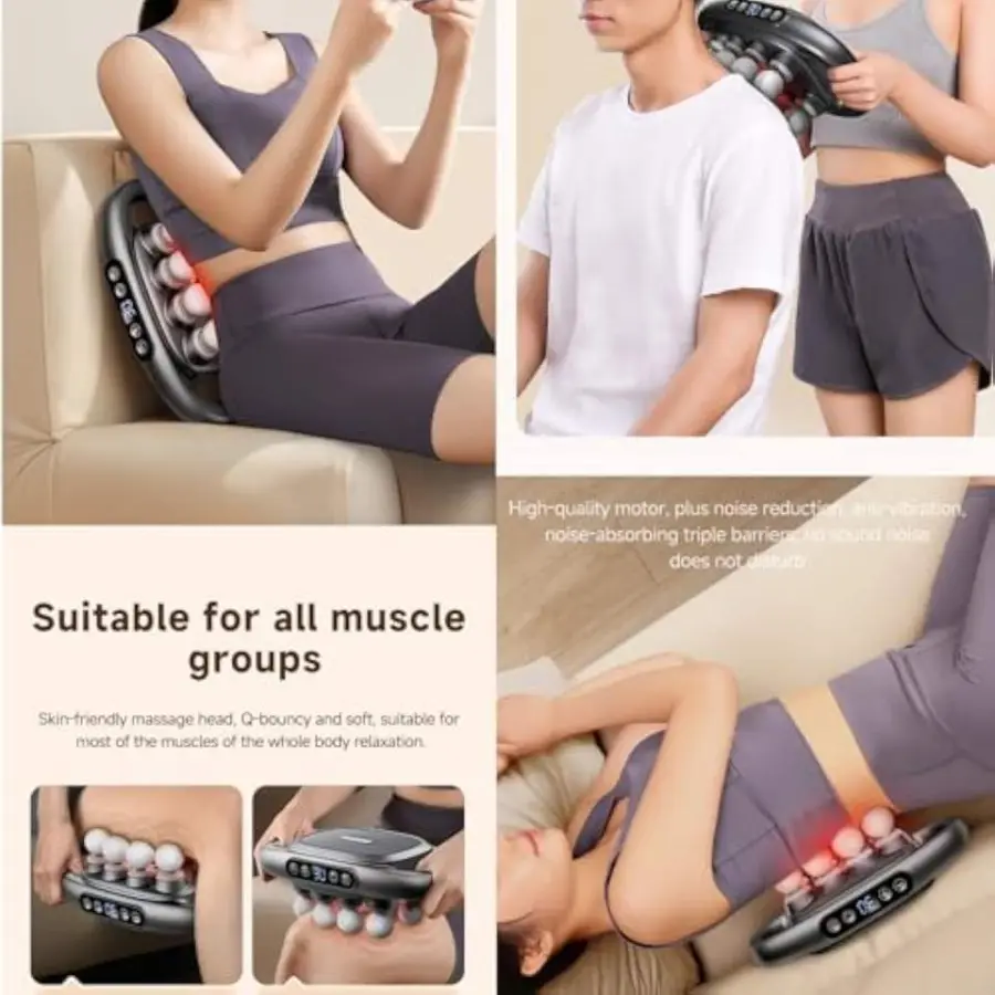 8-16 Heads Muscle Massage Gun with 30 Speeds 3 Modes Grey Percussion Massage for Back Legs Relief Body Gift for Men and Women — image 3