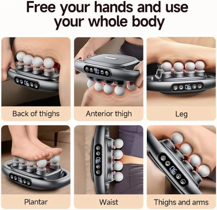 8-16 Heads Muscle Massage Gun with 30 Speeds 3 Modes Grey Percussion Massage for Back Legs Relief Body Gift for Men and Women — image 4