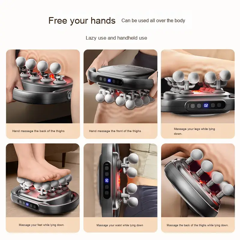 Professional-Grade 8 16-Head Fascia Gun Muscle Massager Cross-Border Whole Body Relaxation Hammer for Cervical Spine Included — image 5