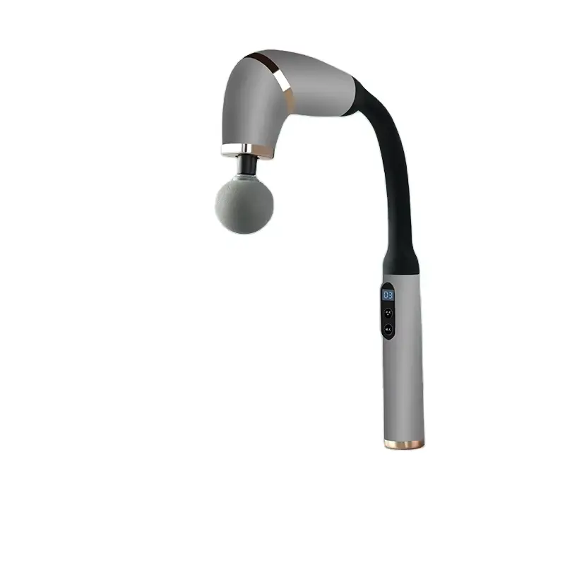 Portable Electronic Deep Tissue Massage Gun with Strong Kneading Intensity Handheld Fascia Impactor Massager Curved Hand — view 1