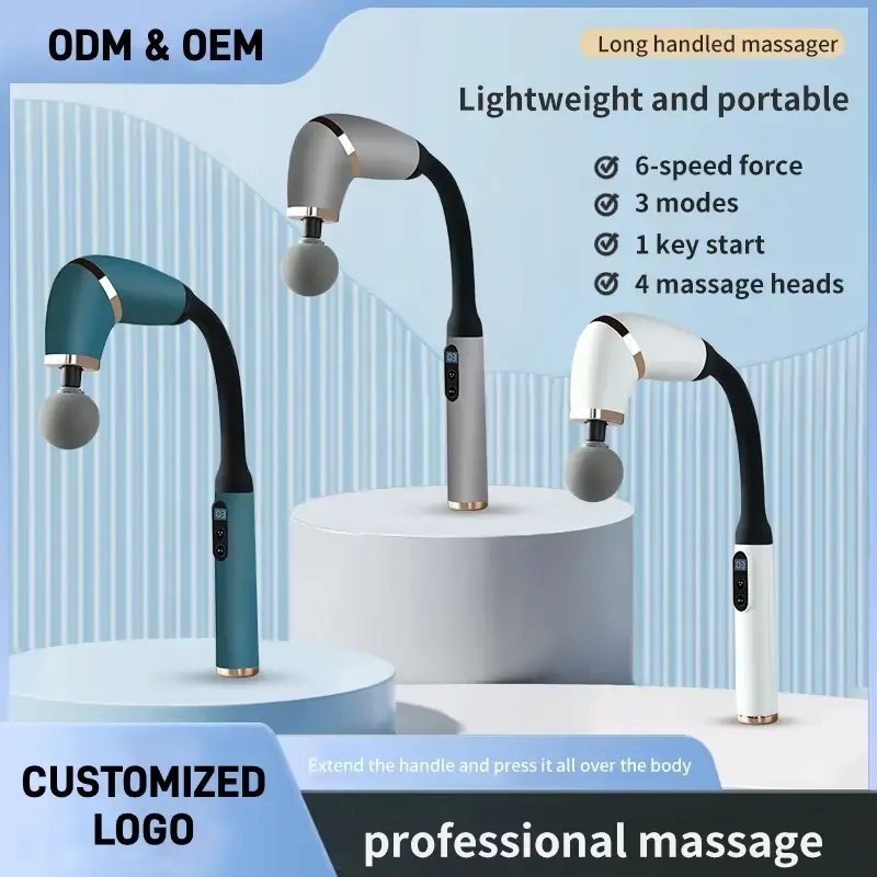Portable Electronic Deep Tissue Massage Gun with Strong Kneading Intensity Handheld Fascia Impactor Massager Curved Handle — image 4