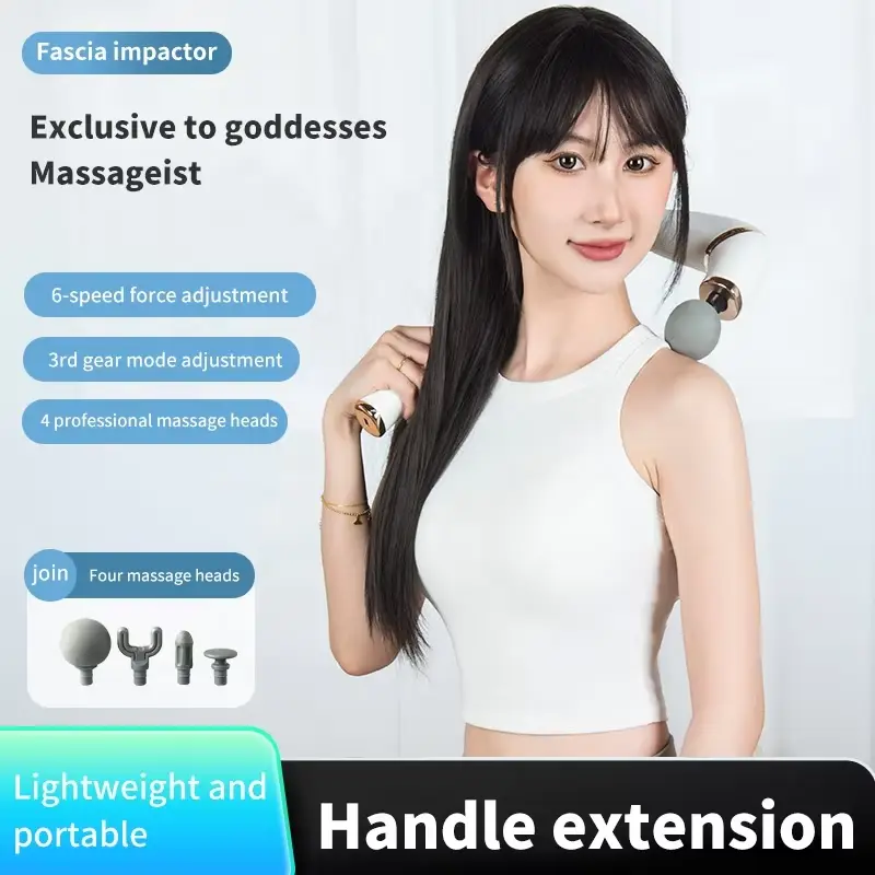 Portable Electronic Deep Tissue Massage Gun with Strong Kneading Intensity Handheld Fascia Impactor Massager Curved Handle — image 5