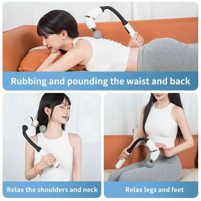 Portable Electronic Deep Tissue Massage Gun with Strong Kneading Intensity Handheld Fascia Impactor Massager Curved Handle — image 7